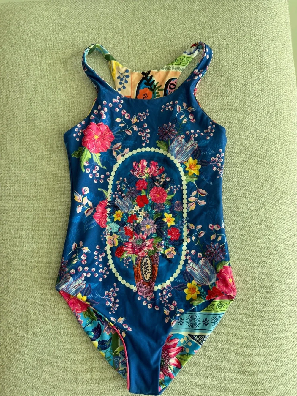 Agua Bendita Girls Multicolor Floral & Butterfly One-Piece Swimsuit